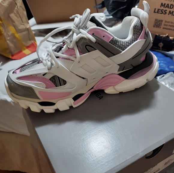 Balenciaga Track Cage Mesh White Pink Gray Sneakers$1150 - Picture 2 of 4